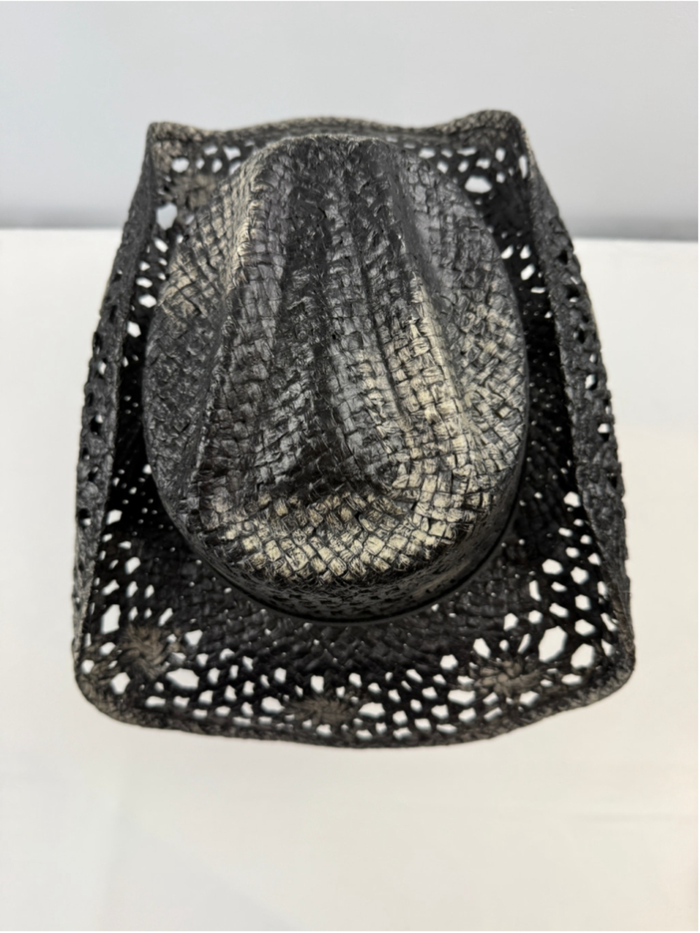 SOM-HER Straw Cowboy Hat Women Black & Gray Size S - Picture 5 of 8